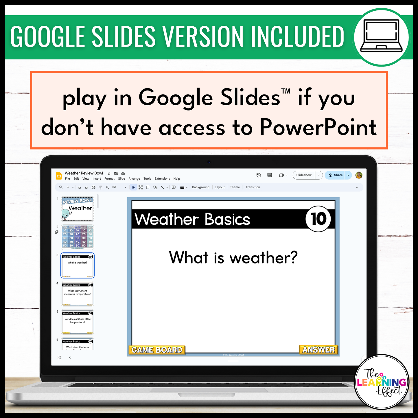 Weather Game Show | Science Review Test Prep Activity