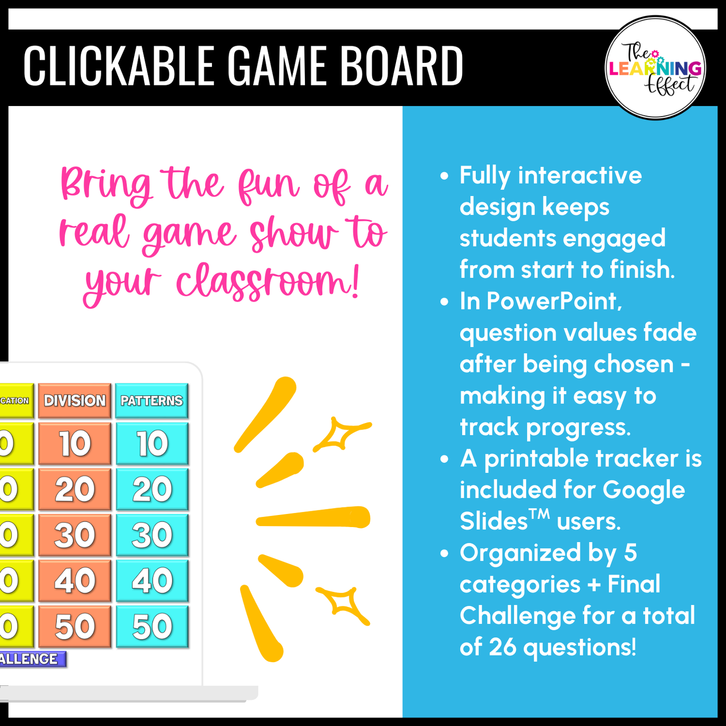 4th Grade Math Spiral Review #1 Game Show | End of Year Test Prep Activity