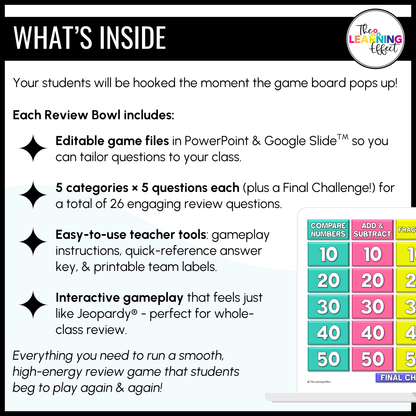 3rd Grade Math Spiral Review #1 Game Show | End of Year Test Prep Activity