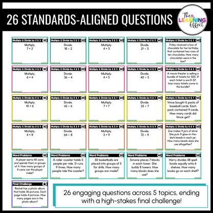 3rd Grade Math Spiral Review #2 Game Show | End of Year Test Prep Activity