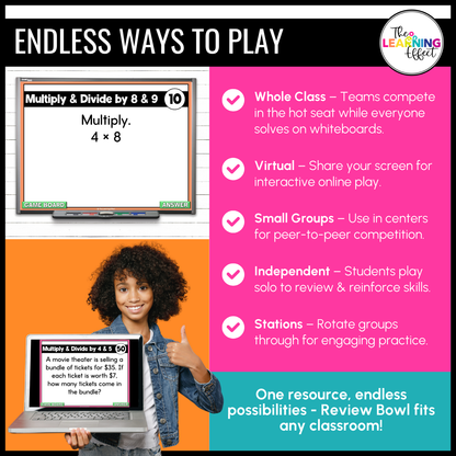3rd Grade Math Spiral Review #2 Game Show | End of Year Test Prep Activity
