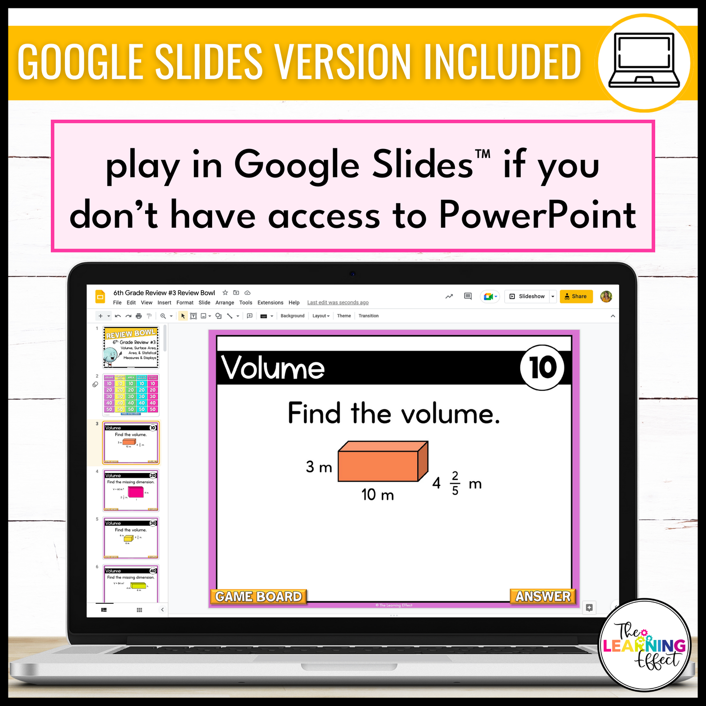 6th Grade Math Spiral Review #3 Game Show | End of Year Test Prep Activity
