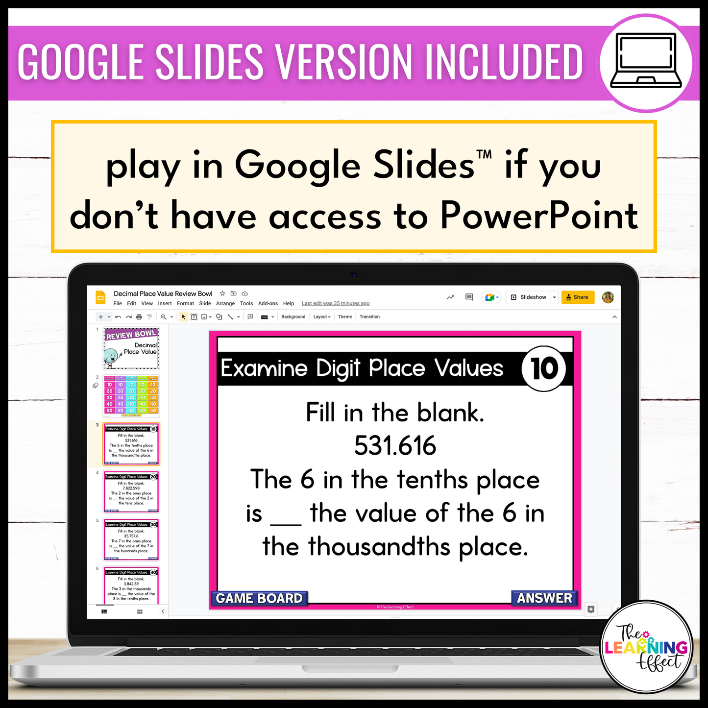 Decimal Place Value Game Show | 5th Grade Math Review Test Prep Activity