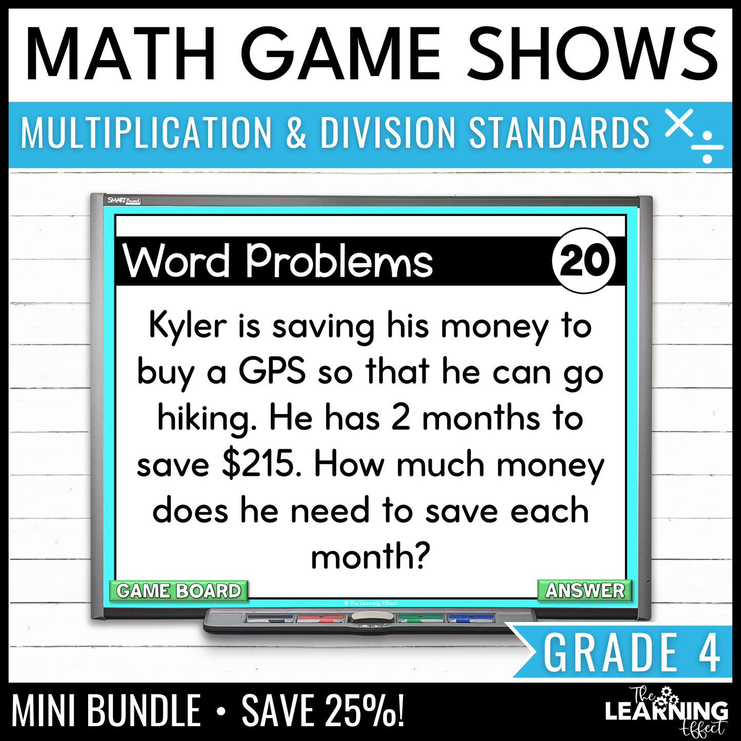 4th Grade Math Multiplication and Division Game Shows BUNDLE | Test Prep Review Activity
