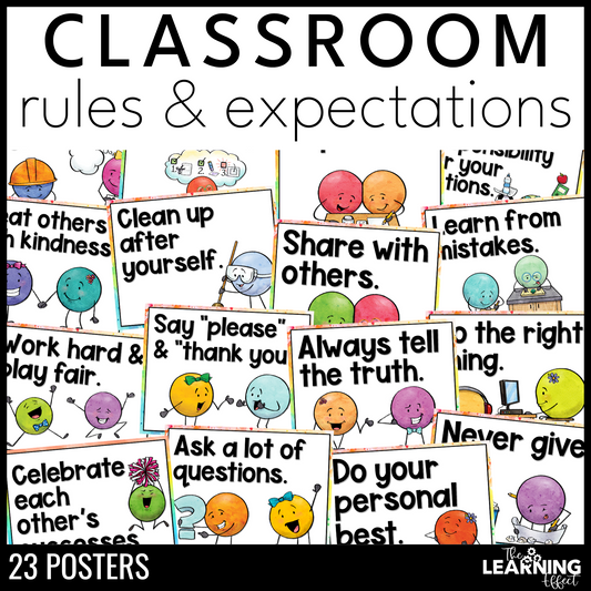 Classroom Rules and Expectations Posters | First Day of School and Back to School
