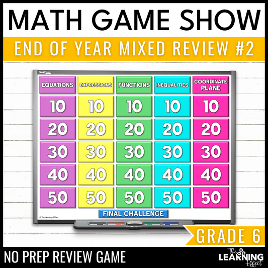 6th Grade Math Spiral Review #2 Game Show | End of Year Test Prep Activity