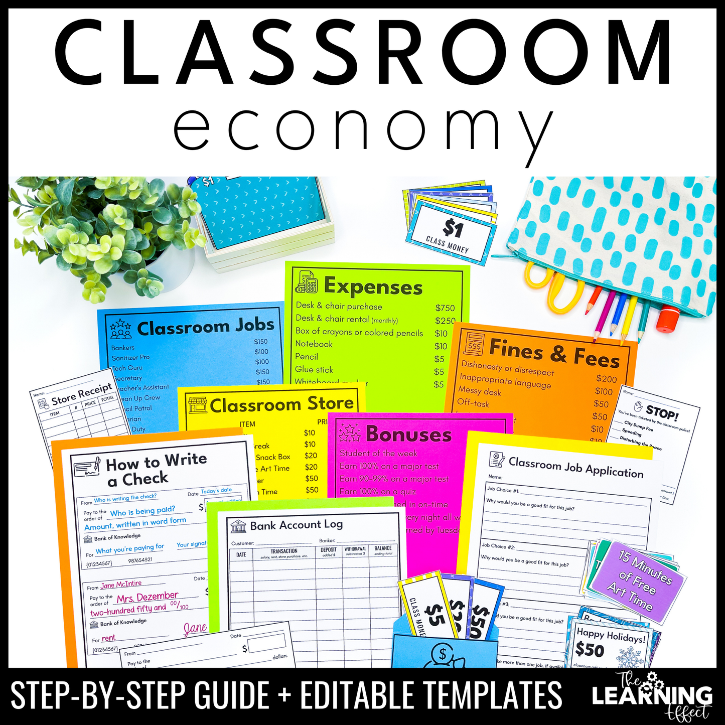 Classroom Economy System | Class Cash, Money, Jobs, Store Guide | Editable