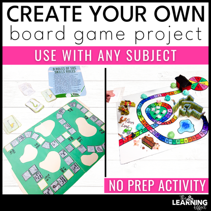 Create Your Own Board Game Project | Fun No Prep Activity | End of the Year