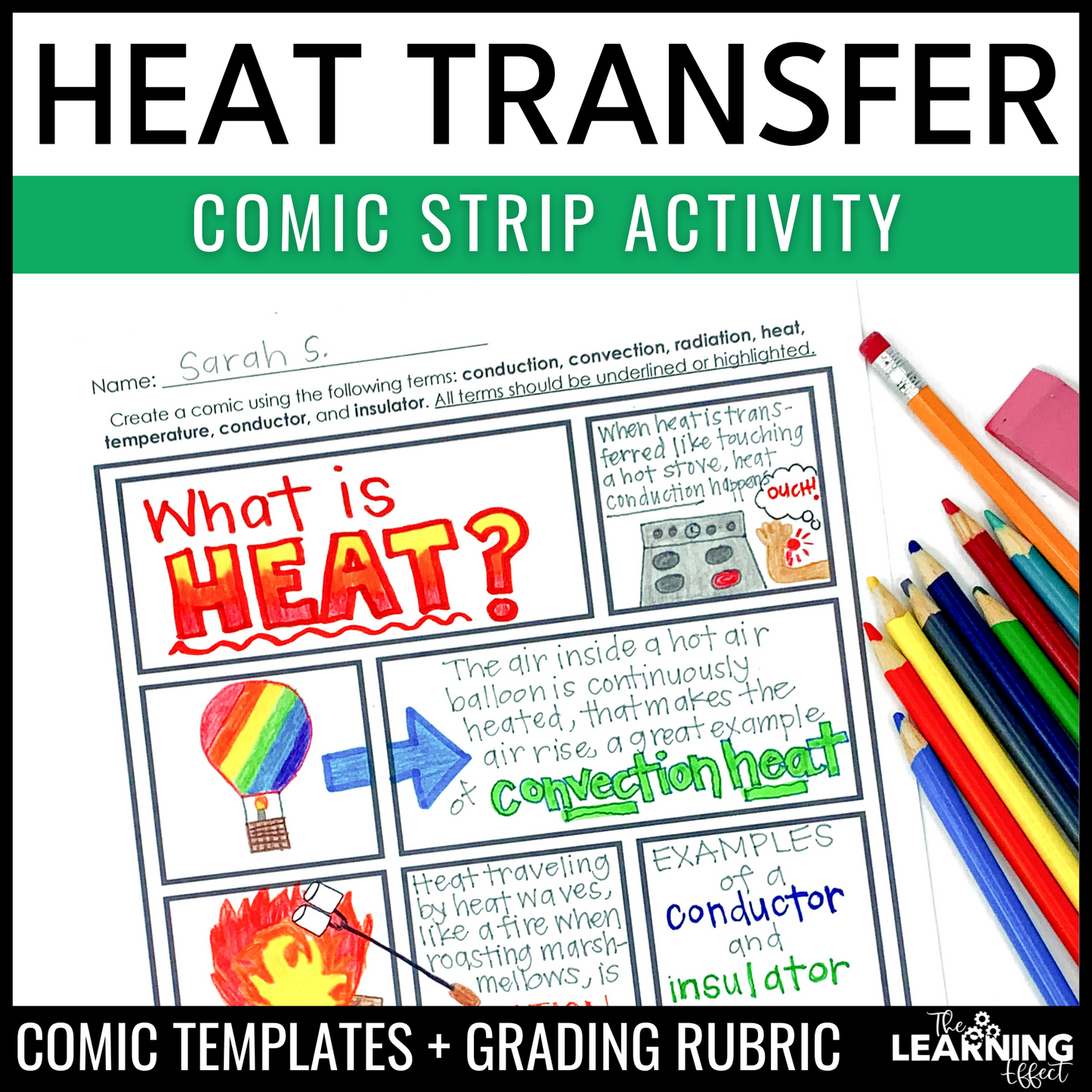 Heat Transfer Comic Activity | Science Project | Conduction, Convection, Radiation