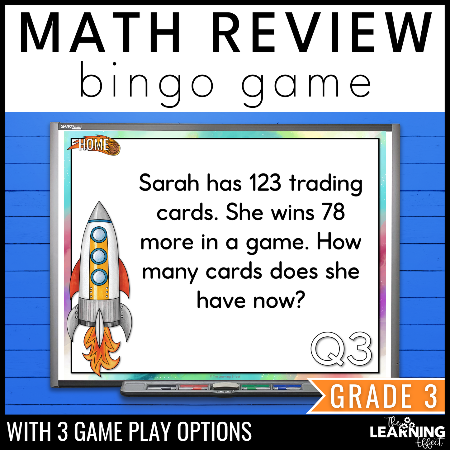 3rd Grade Math Spiral Review Bingo Game | End of Year Test Prep Activity