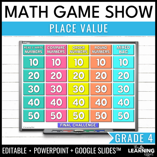 Place Value Game Show | 4th Grade Math Review Test Prep Activity | Editable