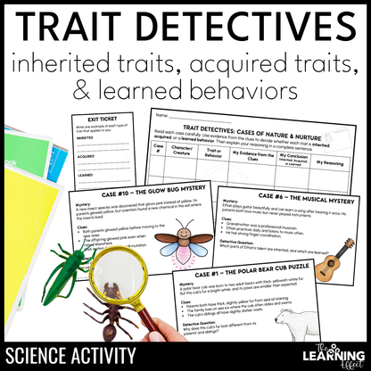 Inherited Traits, Acquired Traits, & Learned Behaviors | Science Activity