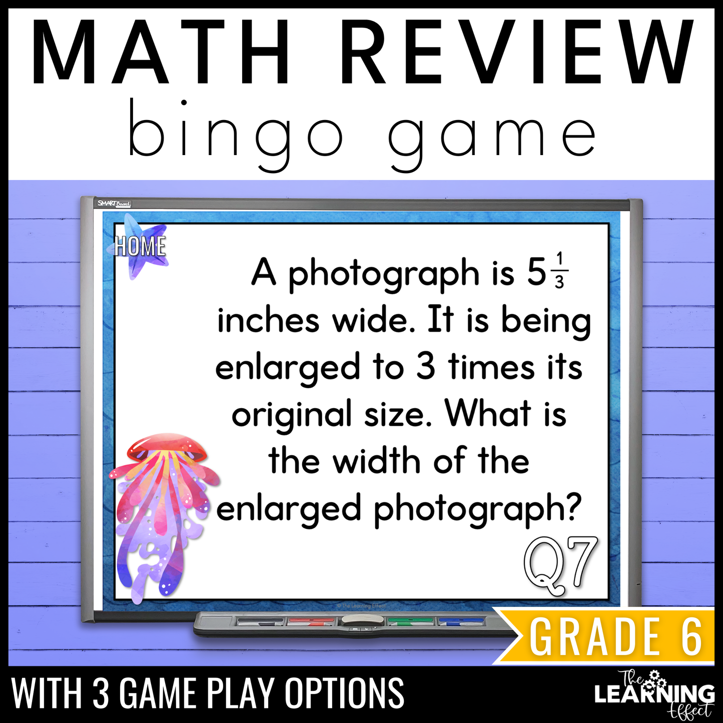 6th Grade Math Spiral Review Bingo Game | End of Year Test Prep Activity
