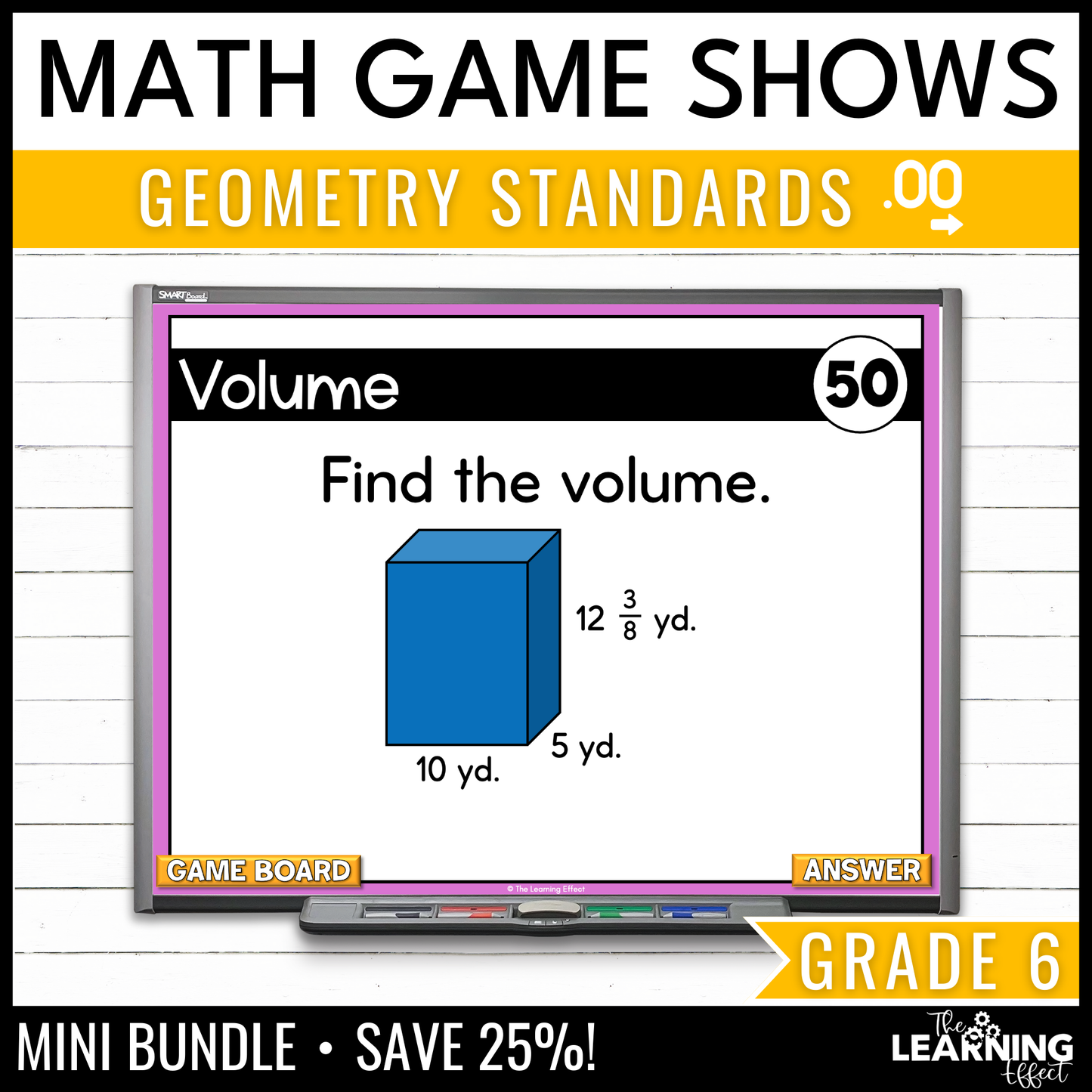 6th Grade Math Geometry Game Shows BUNDLE | Test Prep Review Activities