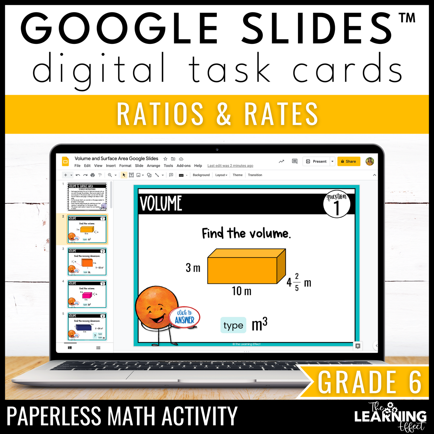 Ratios and Rates Google Slides | 6th Grade Math Digital Task Cards Activity