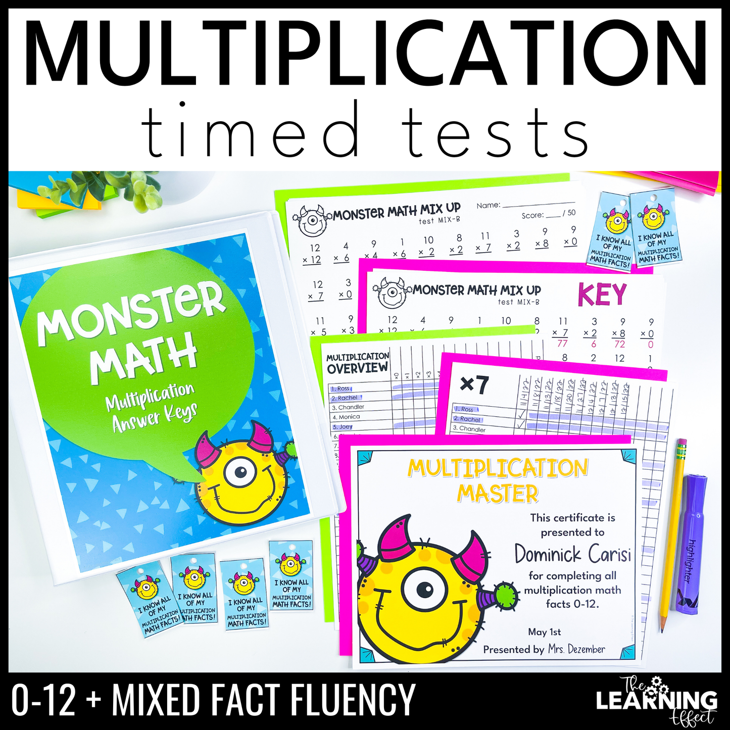 Multiplication Timed Tests | Math Fact Fluency Practice Worksheets and Tracker