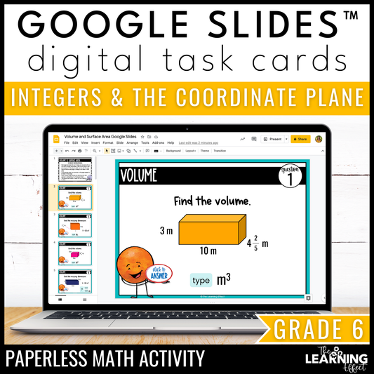 Integers and the Coordinate Plane Google Slides | 6th Grade Digital Task Cards