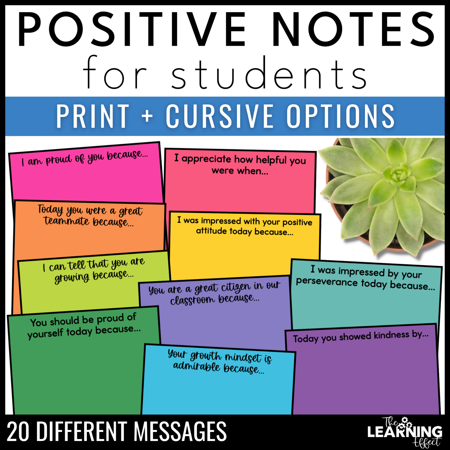 Positive Notes Home for Students | Parent Communication | Growth Mindset