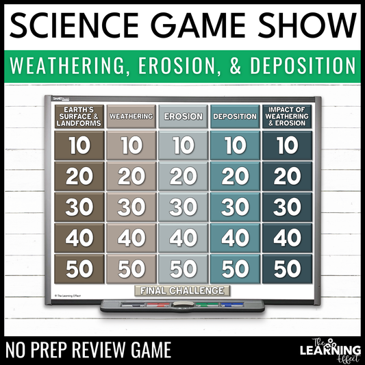 Weathering, Erosion, and Deposition Game Show | Science Review Test Prep Activity