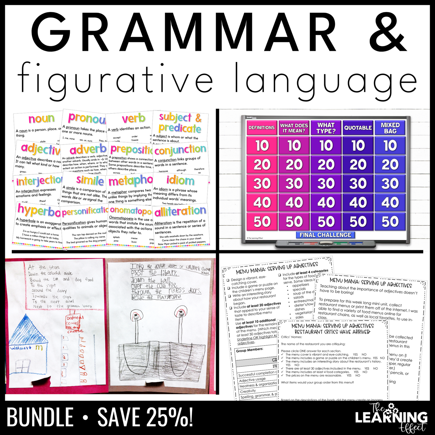 Grammar and Figurative Language Resources BUNDLE | Posters, Game, Activities