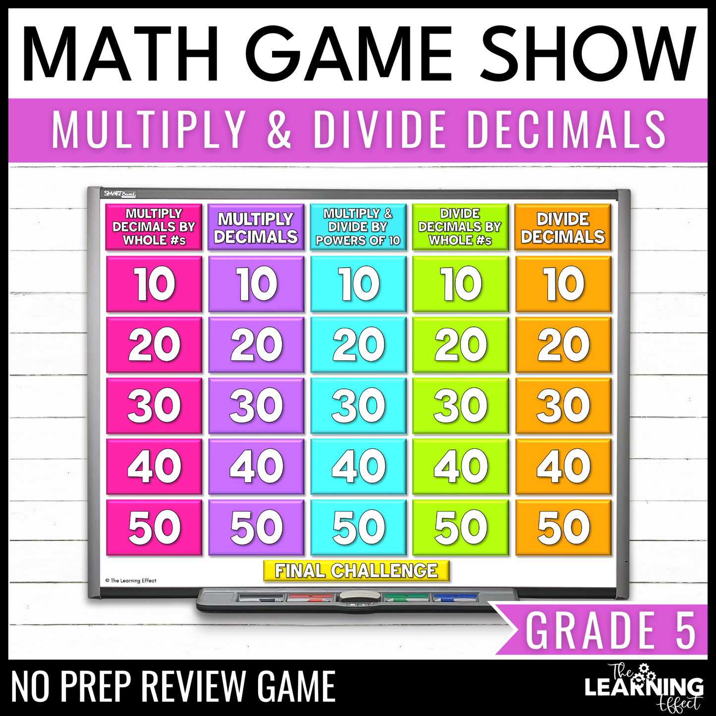 Multiplying and Dividing Decimals Game Show | 5th Grade Math Review Activity