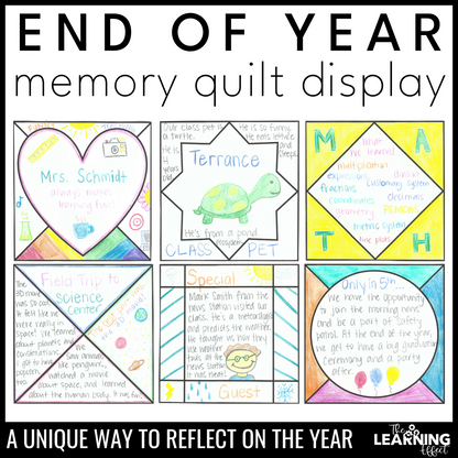 End of the Year Memory Quilt Reflection Activity | Bulletin Board Project