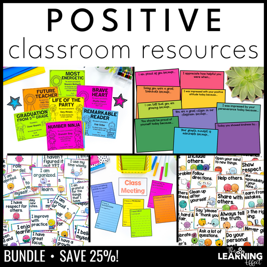 Positive Classroom BUNDLE | Affirmations, Posters, Student Awards, Notes, Rules