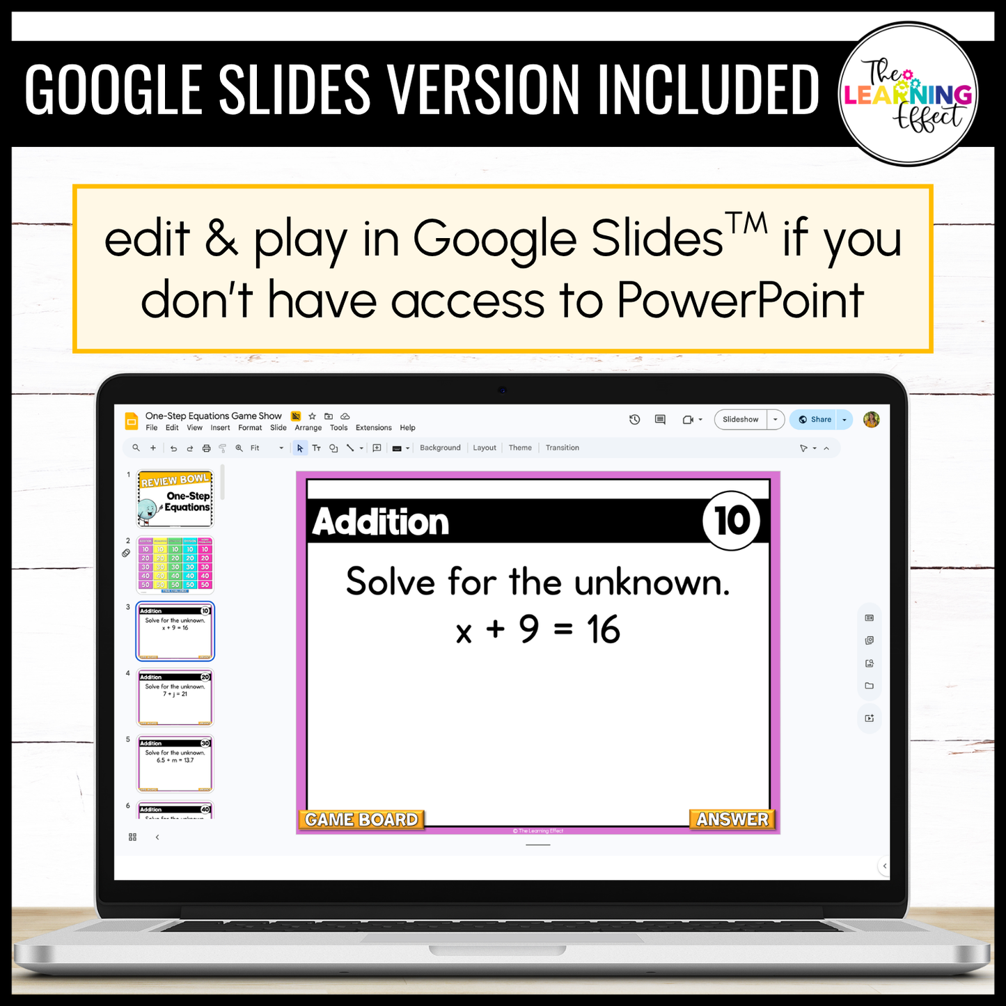 One-Step Equations Game Show | 6th Grade Math Review Test Prep Activity