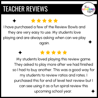 Ratios and Rates Game Show | 6th Grade Math Review Test Prep Activity