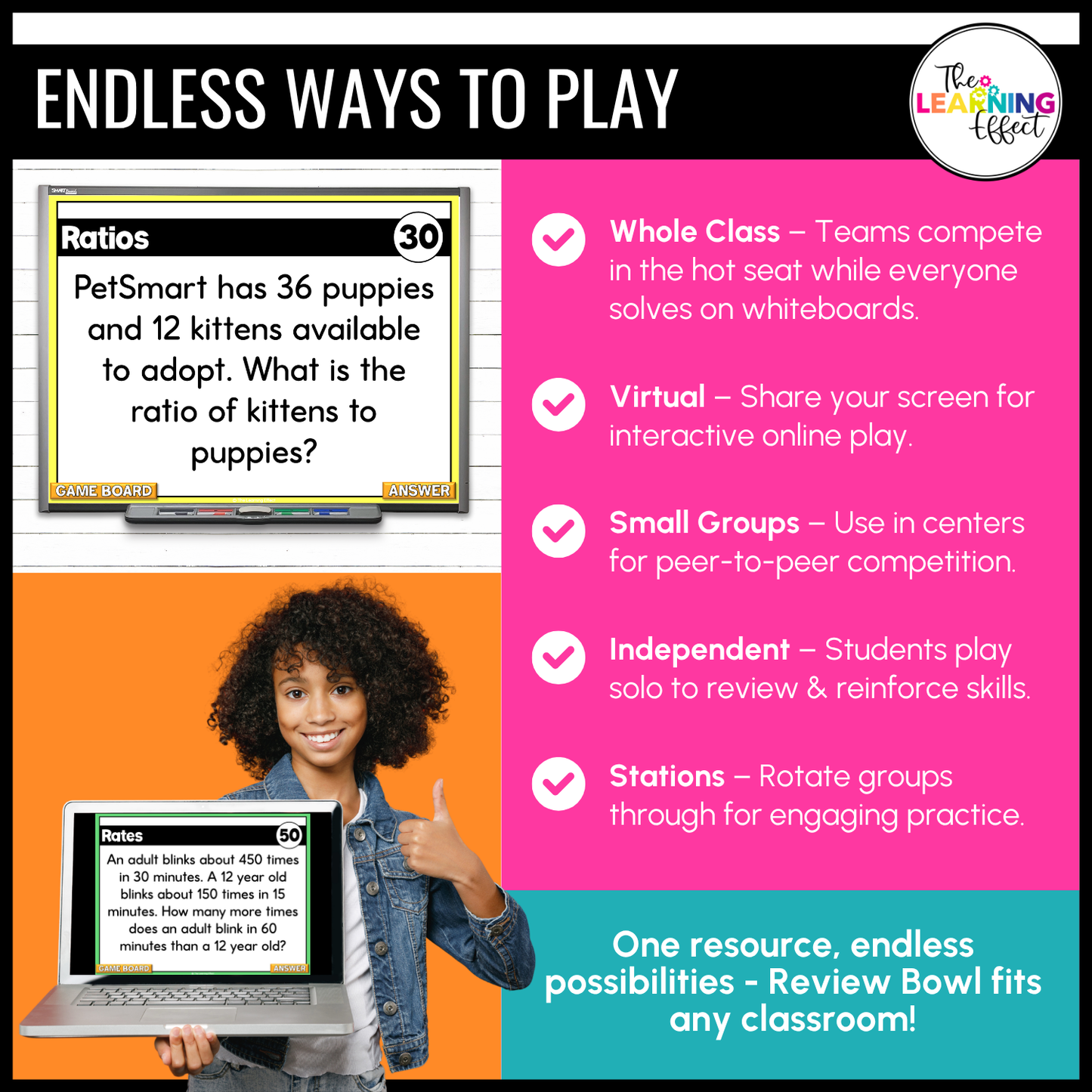 Ratios and Rates Game Show | 6th Grade Math Review Test Prep Activity