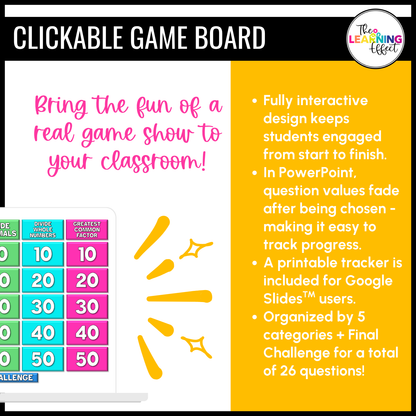 Decimal Operations and Division Game Show | 6th Grade Math Test Prep Activity | FREE