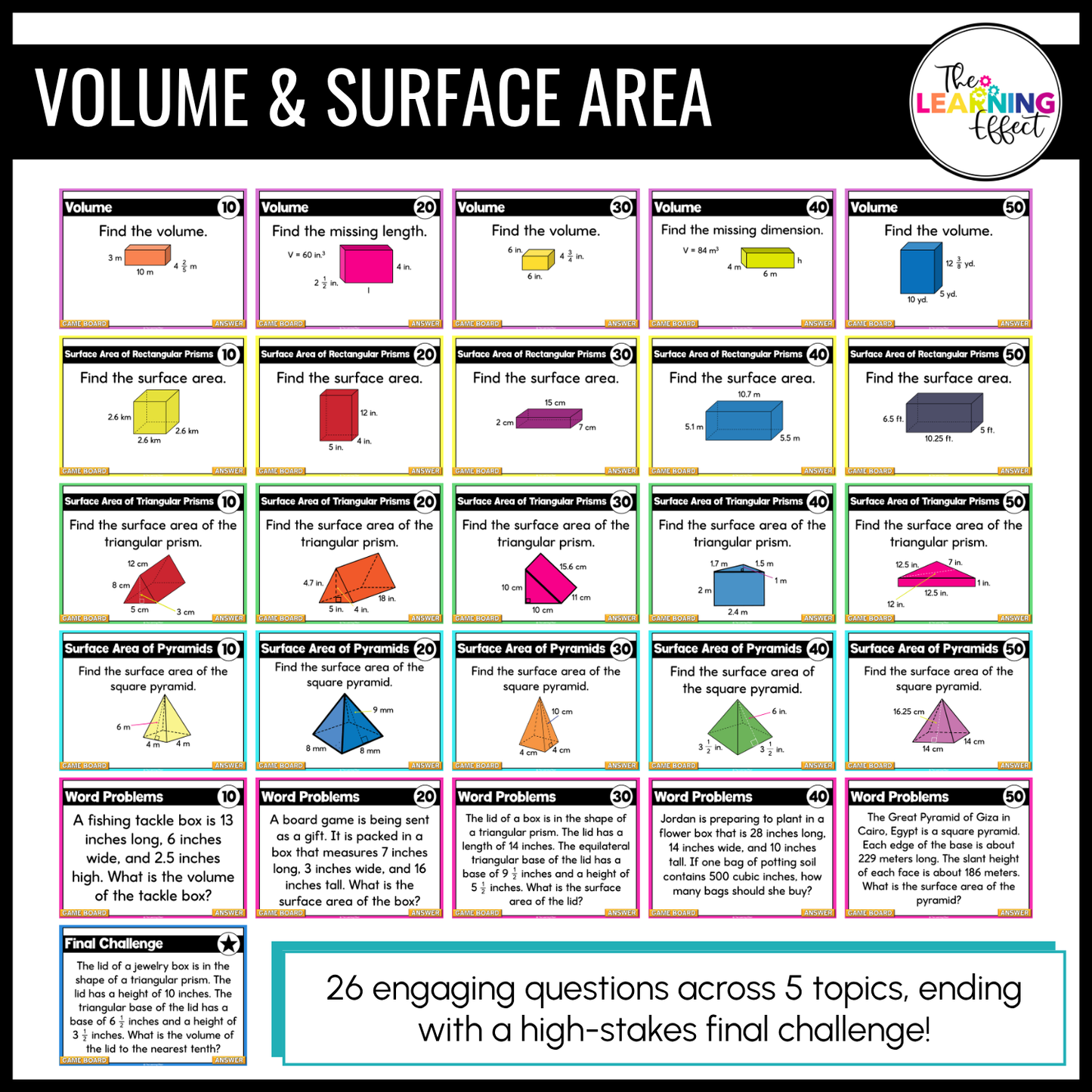 6th Grade Math Game Show BUNDLE | All Standards Test Prep Review Activities