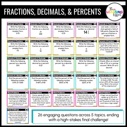 6th Grade Math Game Show BUNDLE | All Standards Test Prep Review Activities