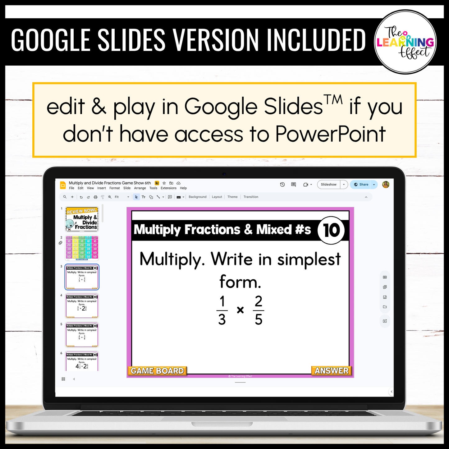 Multiplying and Dividing Fractions Game Show | 6th Grade Math Review Activity