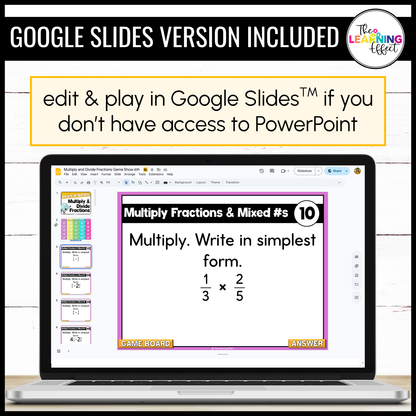Multiplying and Dividing Fractions Game Show | 6th Grade Math Review Activity