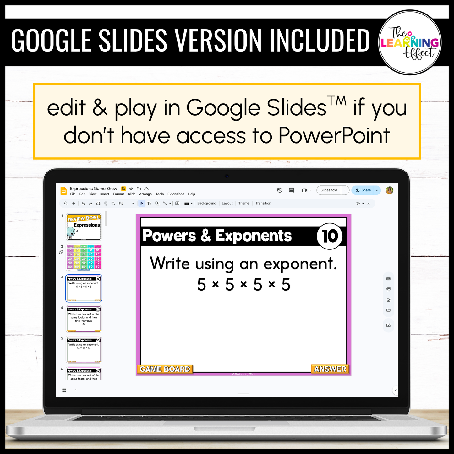 Expressions Game Show | 6th Grade Math Review Test Prep Activity