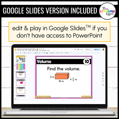 Volume and Surface Area Game Show | 6th Grade Math Review Test Prep Activity