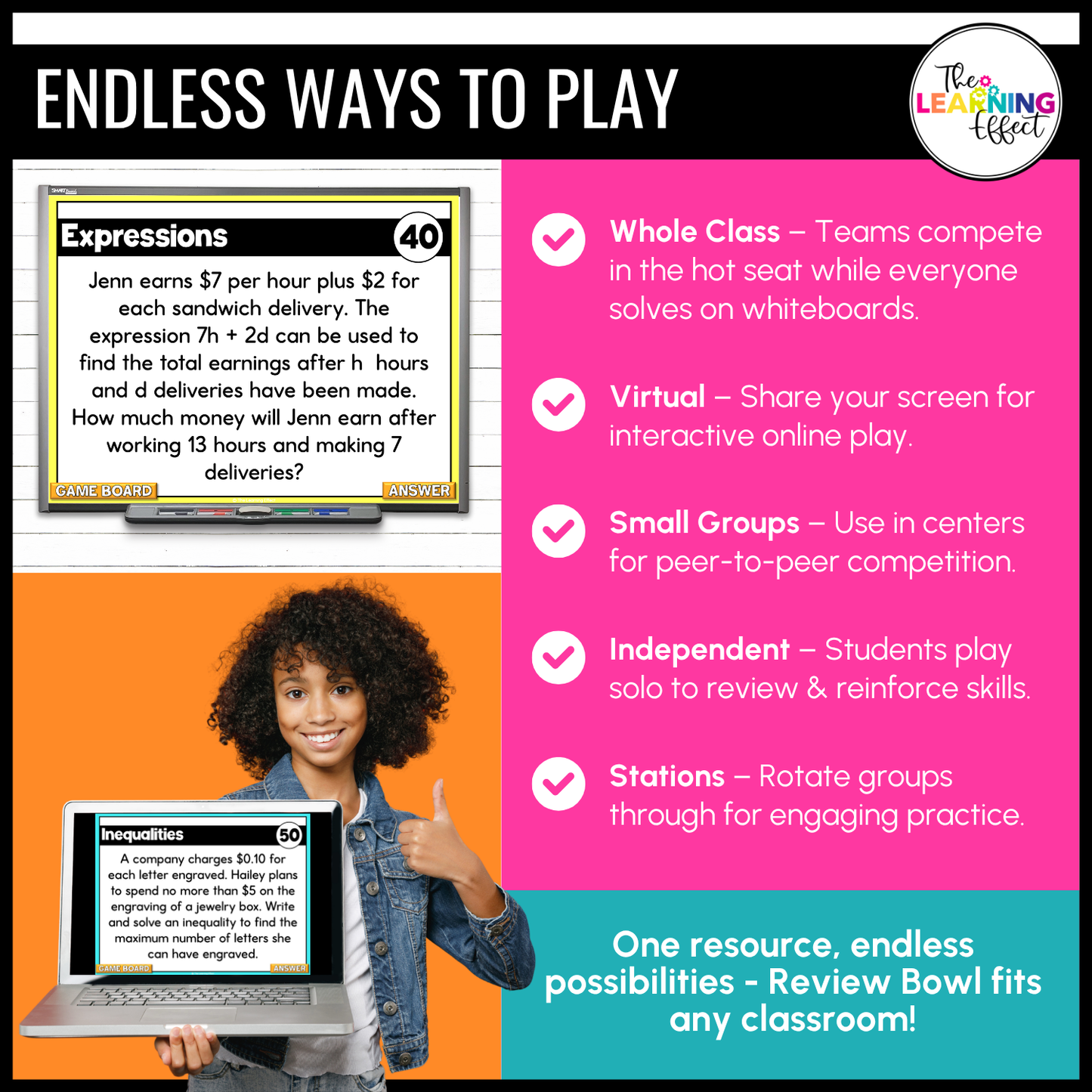 6th Grade Math Spiral Review #2 Game Show | End of Year Test Prep Activity