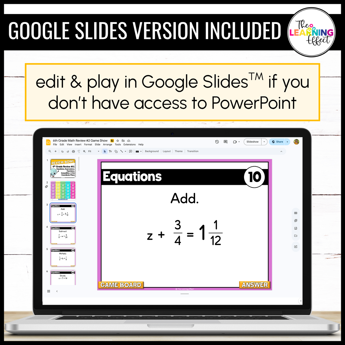 6th Grade Math Spiral Review #2 Game Show | End of Year Test Prep Activity