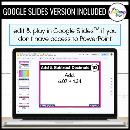 5th Grade Math Spiral Review #2 Game Show | End of Year Test Prep Activity