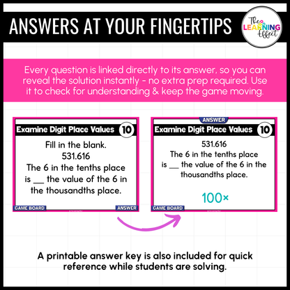 Decimal Place Value Game Show | 5th Grade Math Review Test Prep Activity