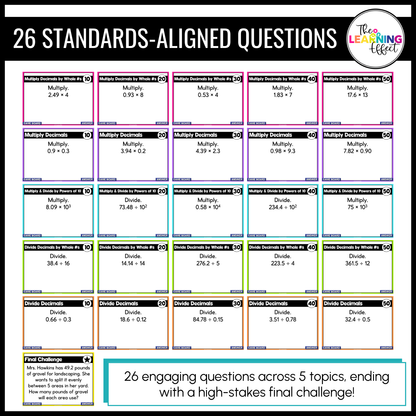 Multiplying and Dividing Decimals Game Show | 5th Grade Math Review Activity