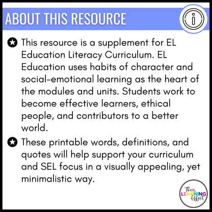 Habits of Character Classroom Display | Bulletin Board | EL Education Supplement