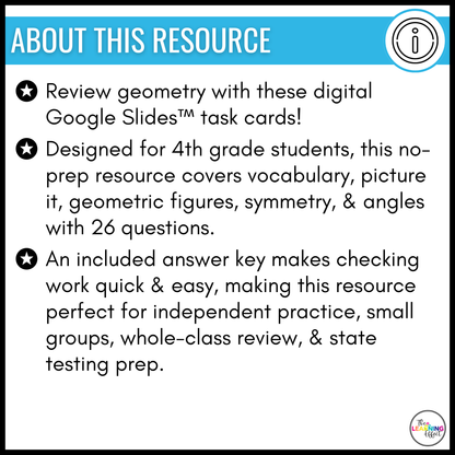 Geometry Google Slides | 4th Grade Math Digital Task Cards Activity