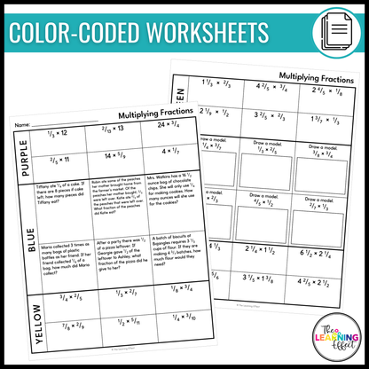 Multiplying Fractions Game | FREE Tumble Blocks Math Review Worksheets Activity
