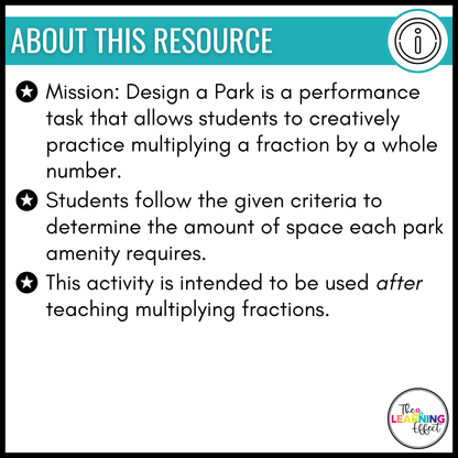 Multiplying Fractions by a Whole Number Activity Math Project Based Learning PBL