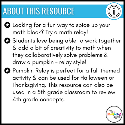Fall Math Game for 4th Grade | Relay Review Activity | Place Value