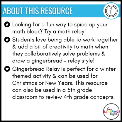 Winter Math Game for 4th Grade | Relay Review Activity | Multiplication, Place Value