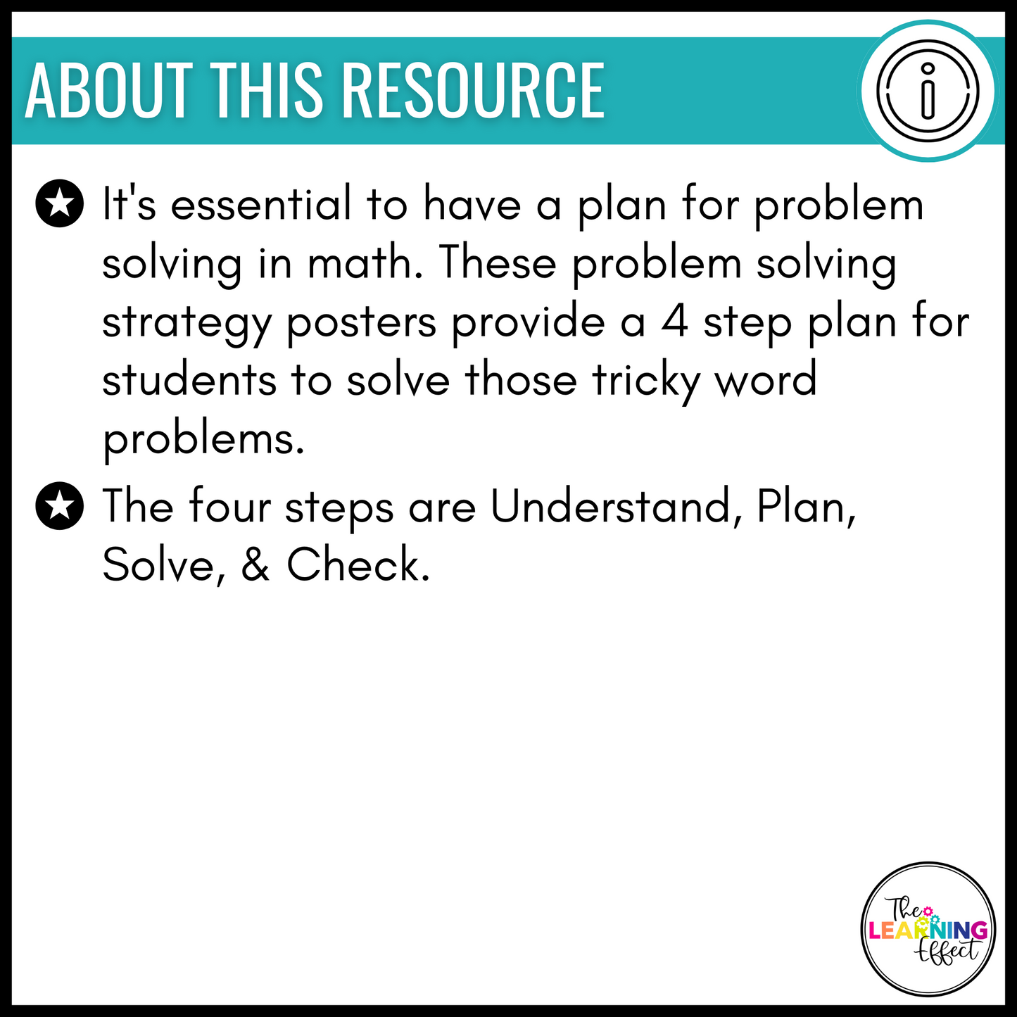 Math Problem Solving Strategies Anchor Chart Posters