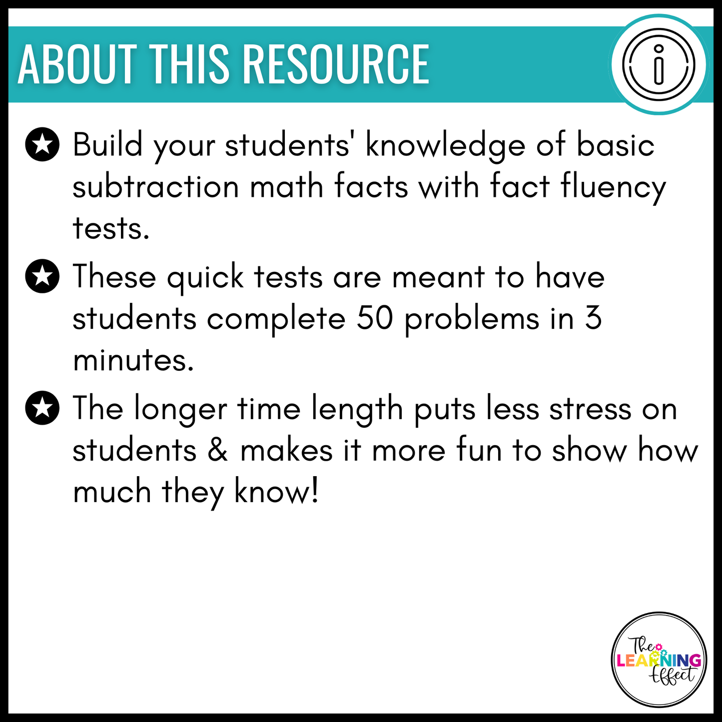 Subtraction Timed Tests | Math Fact Fluency Practice Worksheets and Tracker